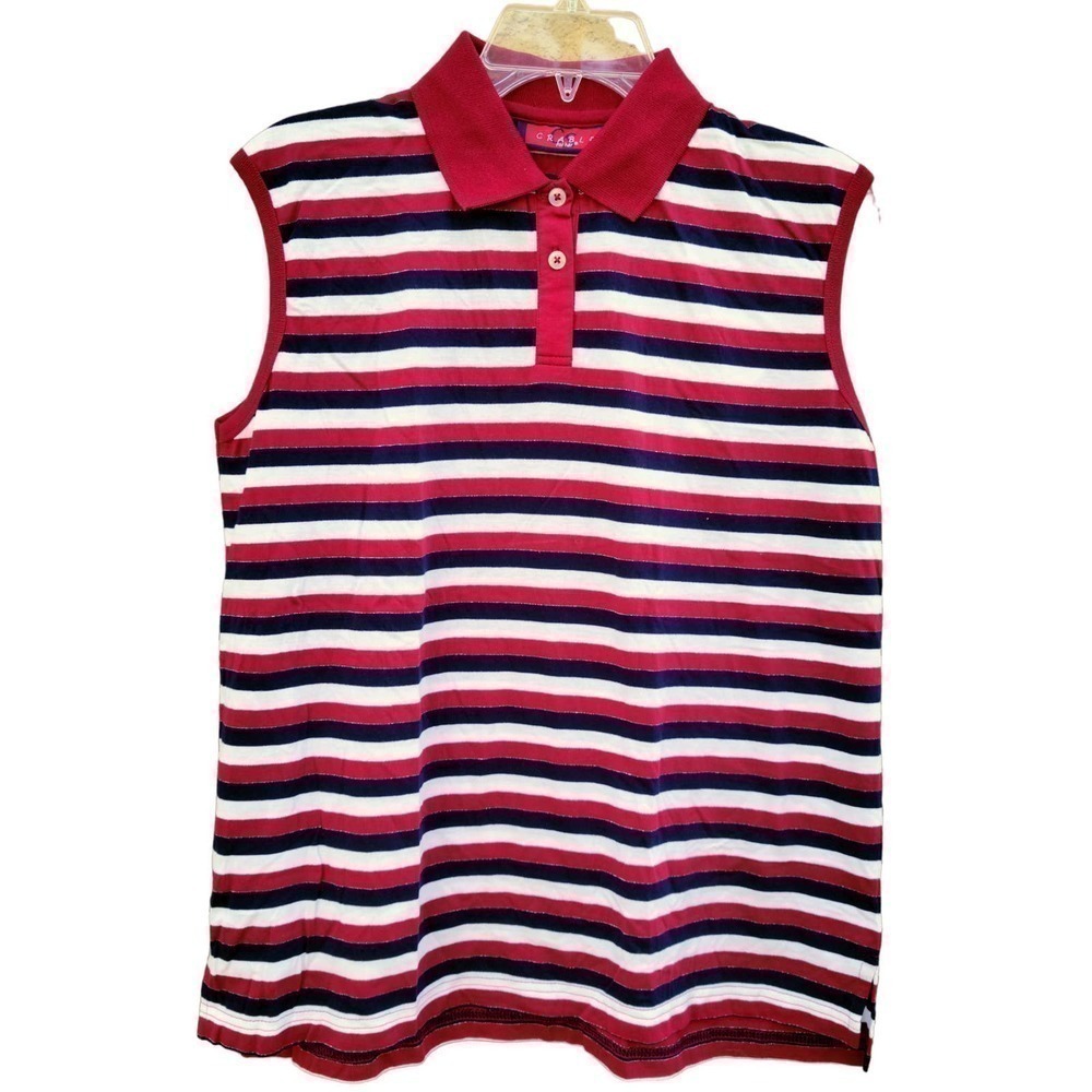 Crable for Her Women's Large Polo Red White Blue